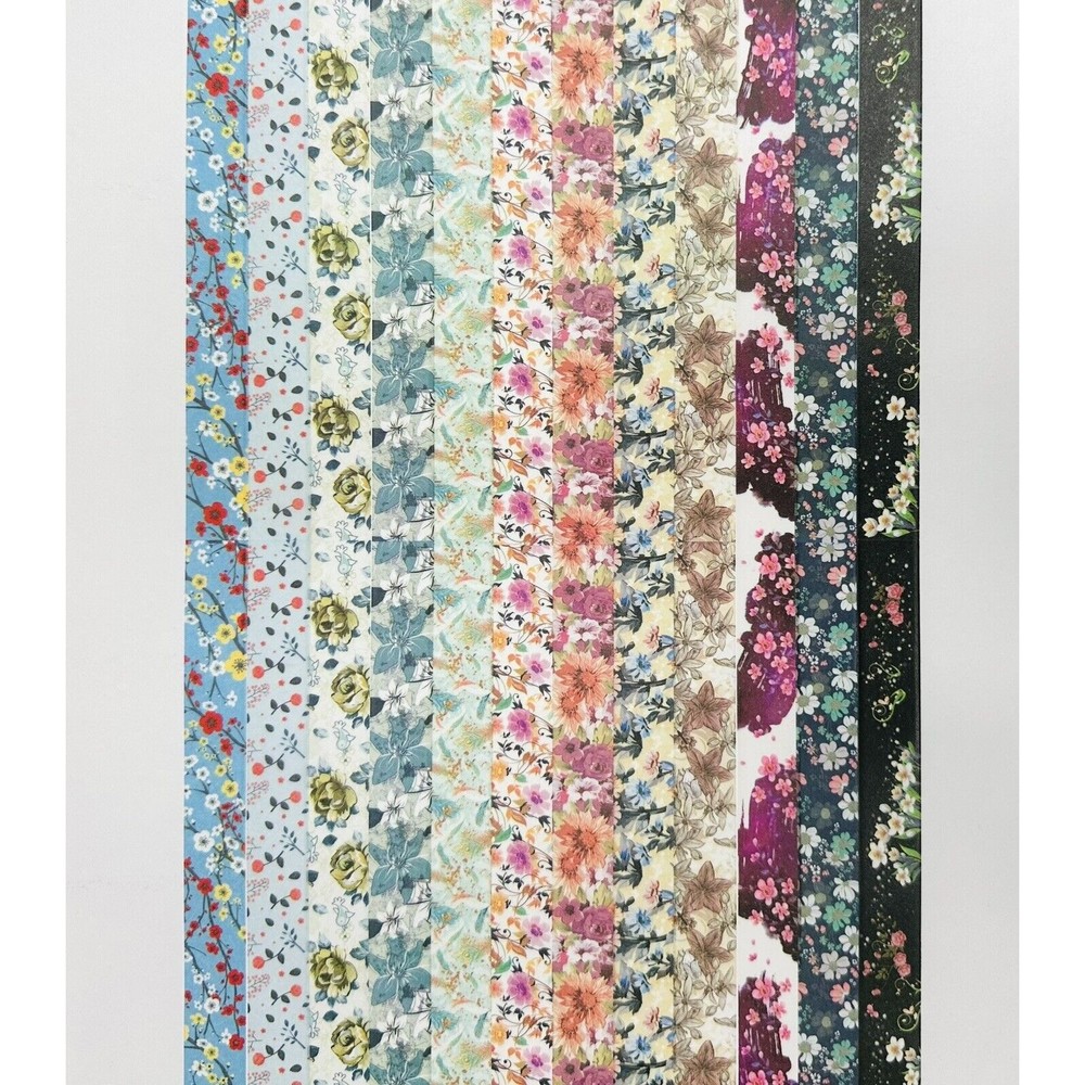 WASHI TAPE - 12 x Vintage Floral Tape for Sticker Scrapbooking Photo Album DIY